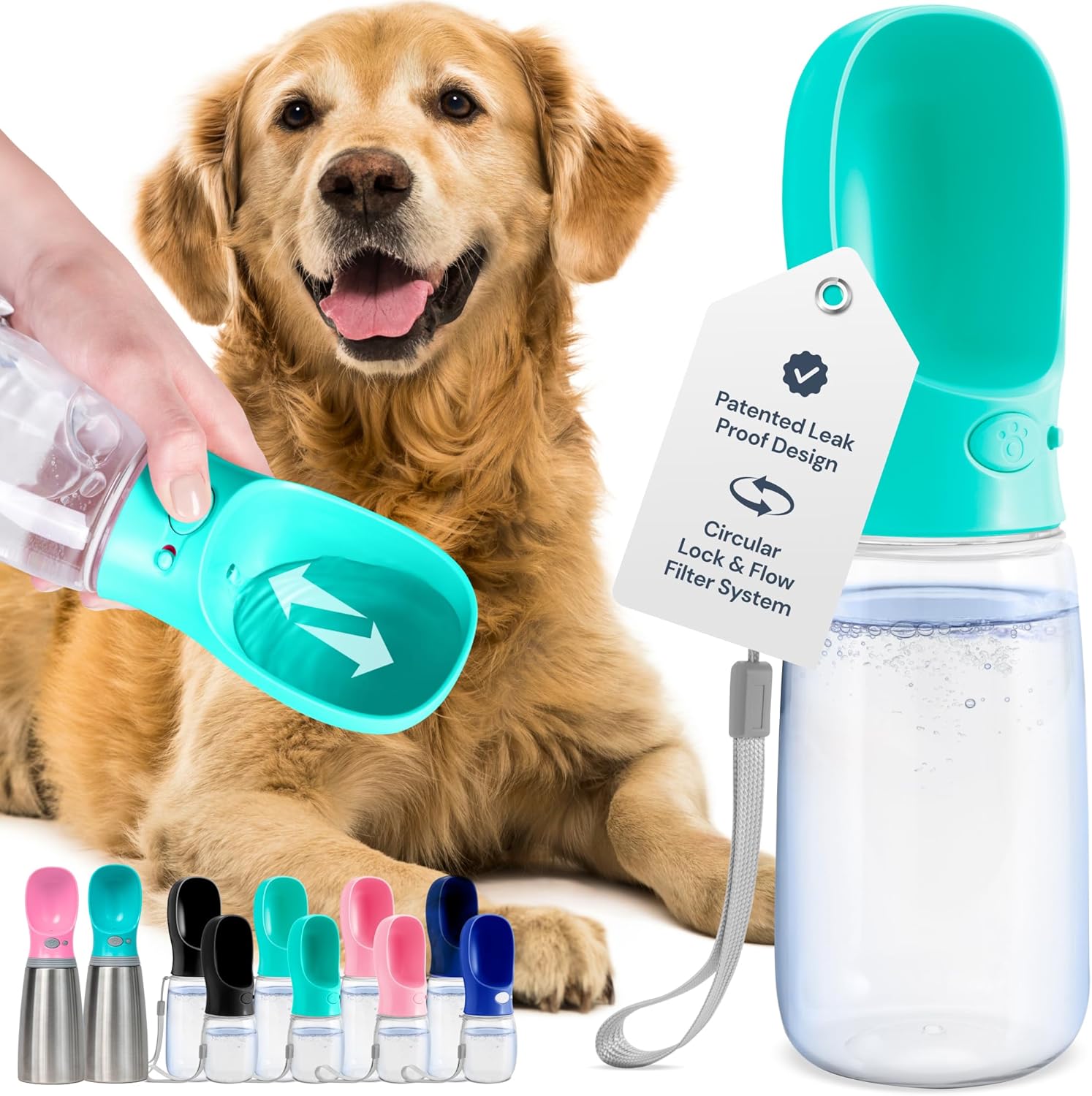 MalsiPree portable dog water bottle with leak-proof design