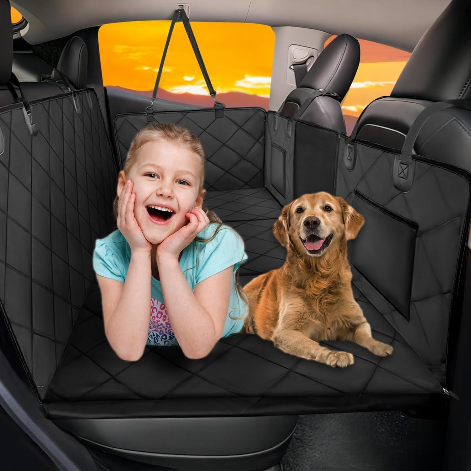 ROUWINNE waterproof dog car seat cover and back seat extender